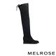 長靴 MELROSE 美樂斯 極簡氣勢彈力絨布楔型高跟過膝長靴－黑 product thumbnail 3
