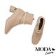 短靴 MODA Luxury 氣質純色金屬珍珠踝鏈彈力皮革方頭短靴－米 product thumbnail 5