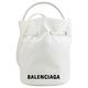 BALENCIAGA 特殊電繡LOGO設計帆布迷你手提兩用水桶包(白) product thumbnail 2