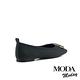 平底鞋 MODA MODAY 高質感飾釦全真皮方頭平底鞋－黑 product thumbnail 4