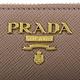 PRADA Saffiano金屬logo防刮皮革拉鍊零錢包(杏色) product thumbnail 7