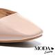 低跟鞋 MODA Luxury 復古小知性亮面方頭細帶低跟鞋－米 product thumbnail 6