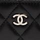 CHANEL 經典菱格紋小羊皮小香LOGO銀釦拉鍊/零錢包(黑) product thumbnail 6