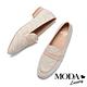 低跟鞋 MODA Luxury 復古清新漆皮條帶雙色編織樂福低跟鞋－米 product thumbnail 5