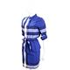 BURBERRY 藍色格紋棉質襯衫式洋裝(附腰帶) product thumbnail 3