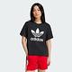 Adidas TRFL Tee Boxy [IU2422] 女 短袖 上衣 T恤 經典 三葉草 休閒 寬鬆 棉質 黑 product thumbnail 2