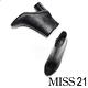 短靴 MISS 21 簡約率性俐落微尖頭粗高跟短靴－黑 product thumbnail 5