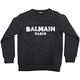 BALMAIN 童裝 立體燙銀雷射品牌字母徽標黑色棉質上衣 大學T product thumbnail 2