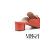 拖鞋 MISS 21 摩登小時髦珍珠釦鏈尖頭高跟穆勒拖鞋－橘 product thumbnail 4