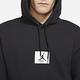 Nike 帽T Fleece Hoodie 運動休閒 男款 連帽上衣 羅紋袖口下擺 袋鼠口袋 厚實 黑 白 DA9817-010 product thumbnail 6