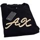 AX ARMANI EXCHANGE 燦金色字母LOGO薄棉質長袖上衣(黑/L號) product thumbnail 4