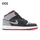 Nike 休閒鞋 Air Jordan 1 Mid GS 大童 女鞋 影灰 黑 AJ1 中筒 經典 皮革 DQ8423-006 product thumbnail 3