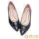 ORIN 柔軟羊皮金屬方釦尖頭 女 粗低跟鞋 黑色 product thumbnail 3