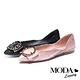 平底鞋 MODA Luxury 奢華動人金屬圓釦裝飾緞布平底鞋－粉 product thumbnail 7