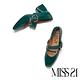 高跟鞋 MISS 21 精緻懷舊雙帶設計真皮方頭瑪莉珍粗跟鞋－綠 product thumbnail 5