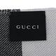 GUCCI 經典條紋GG緹花純羊毛流蘇圍巾(淺灰X深灰) product thumbnail 6