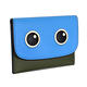 COACH EMOJI海藍橄欖綠拼色全皮大眼釦式翻摺票卡名片夾/零錢包 product thumbnail 2