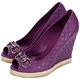GUCCI 紫色雙G壓紋魚口楔型鞋 product thumbnail 2