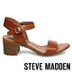 STEVE MADDEN-APRIL-真皮質感素面粗跟鞋-咖啡 product thumbnail 2