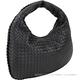 BOTTEGA VENETA Hobo 羊皮手工編織彎月包(黑色) product thumbnail 3