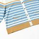 OUWEY歐薇 撞色條紋短版排釦縲縈針織上衣(藍色；S-L)3231195202 product thumbnail 4