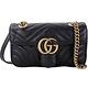 GUCCI GG Marmont 山型絎縫皮革雙鍊肩背包(黑色) product thumbnail 2