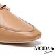 拖鞋 MODA Luxury 時尚質感金屬長釦方頭穆勒低跟拖鞋－咖 product thumbnail 6