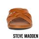 STEVE MADDEN-DANNIE 實搭簡約編織交叉粗跟拖鞋-棕色 product thumbnail 4