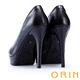 ORIN 時尚魅力 簡約剪裁素面真皮高跟鞋-黑色 product thumbnail 5