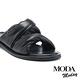 拖鞋  MODA MODAY 簡約蓬蓬感交叉條帶羊皮低跟拖鞋－黑 product thumbnail 6