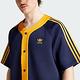 Adidas CL+ SS BB Shirt IM4458 男 短袖 襯衫 亞洲版 休閒 復古 三葉草 寬鬆 深藍黃 product thumbnail 5