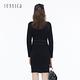 JESSICA - 黑色時尚修身立體個性鉚釘長袖針織洋裝 product thumbnail 5