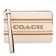 COACH COACH 字母標誌皮革L型拉鍊單層手拿包(米白) product thumbnail 2