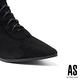 長靴 AS 時髦新勢力綁帶造型尖頭粗高跟過膝長靴－黑 product thumbnail 5