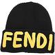 FENDI 撞色字母粗針織羊毛帽(黑色) product thumbnail 2