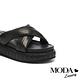 拖鞋 MODA Luxury 叛逆時髦厚實感牛皮厚底拖鞋－黑 product thumbnail 6
