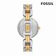 FOSSIL Kerrigan 現代簡約點鑽風格女錶 銀色x金色不鏽鋼鍊帶 32MM BQ3853 product thumbnail 4