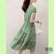 初色  經典時尚顯白印花蛋糕裙連身洋裝-綠色-(M-2XL可選) product thumbnail 4