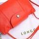 Longchamp Le Pliage Cuir 小羊皮迷你斜背包/郵差包(亮紅) product thumbnail 7