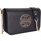 TORY BURCH Isabella 金屬浮刻皮革手拿/鍊帶包(黑色) product thumbnail 3