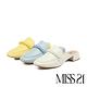 穆勒鞋 MISS 21 質感品味羊皮方頭低跟穆勒拖鞋－黃 product thumbnail 7