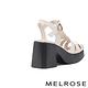 涼鞋 MELROSE 美樂斯 質感率性編織帶造型牛漆皮方頭高跟涼鞋－米白 product thumbnail 4