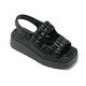 STEVE MADDEN-WESTERLY 格紋壓紋雙帶厚底涼鞋-黑色 product thumbnail 2