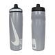 NIKE REFUEL 瓶蓋擠壓水壺 24 OZ-慢跑 登山 單車 N100766608624 灰白黑 product thumbnail 2