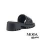 拖鞋  MODA MODAY 知性菱格紋羊皮高跟拖鞋－黑 product thumbnail 4