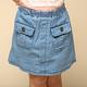 Azio Kids美國派 女童  短裙 造型雙口袋牛仔A字短裙內附安全褲(藍) product thumbnail 2