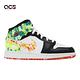 Nike 休閒鞋 Air Jordan 1 Mid SE GS 大童 女鞋 黑 橘 Drip AJ1 皮革 DJ6563-038 product thumbnail 6