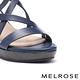涼鞋 MELROSE 美樂斯 安定感 質感交叉條帶造型牛皮美型高跟涼鞋－藍 product thumbnail 6