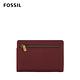 FOSSIL Liza 輕巧型真皮衍縫短夾-酒紅色 SL6551609 product thumbnail 4