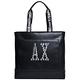 A|X ARMANI EXCHANGE 銀色鉚釘字母LOGO圖騰手提肩背托特包(黑) product thumbnail 2